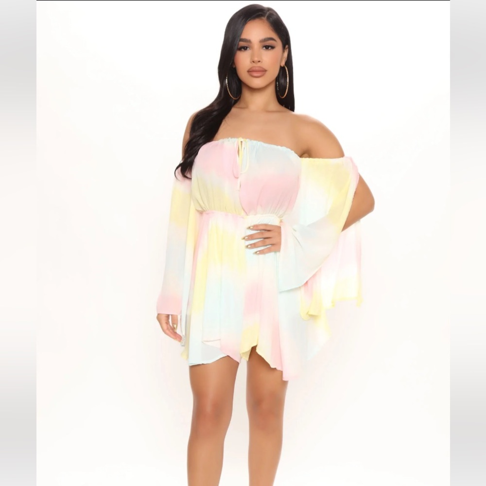 FashionNova Fly with Me Tie Dye Romper
